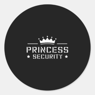 Adesivo Redondo Retro Princess Security Boys Brother Pai de Aniver
