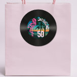 Adesivo Redondo Retro Record Tropical Neon Flamingo 50th Birthday<br><div class="desc">👉 Celebrar seu aniversário com este vintage, o temido Faux vinyl record 50th festa de aniversário sticker! Este design totalmente retrógrado com um néon rosa flamingo e um pôr do sol tropical certamente colocará um sorriso no seu rosto! - Basta clicar para personalizar este design 🔥 As minhas promessas -...</div>