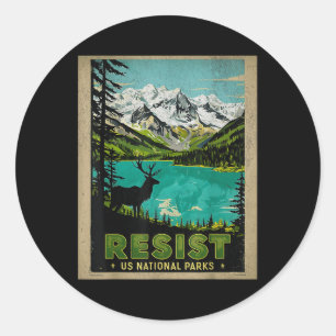 Adesivo Redondo Retro Resist Alt Us National Park Nps Service
