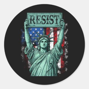 Adesivo Redondo Retro Resistir Não Meu Presidente Anti-trump