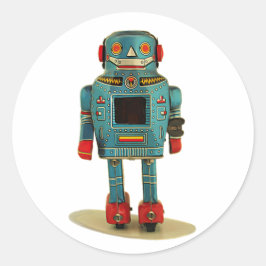 ADESIVO REDONDO RETRO ROBOT STICKER.