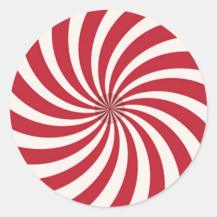 ADESIVO REDONDO RETRO ROUND STICKER VERMELHO E BRANCO   60