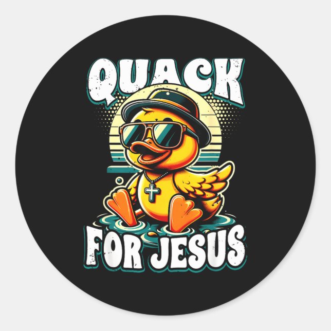 Adesivo Redondo Retro Rubber Duck Christian Rubber Ducky Quacks Fo (Frente)