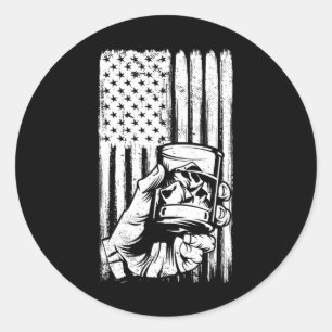 Adesivo Redondo Retro Scotch Bourbon Whisky 4 De Julho