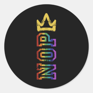 Adesivo Redondo Retrô Sem Reis Sem Camisa De Protesto