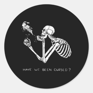 Adesivo Redondo Retro Skeleton Halloween Costume Divertido Caveira