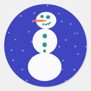 Adesivo Redondo Retro Snowman Round Stickers
