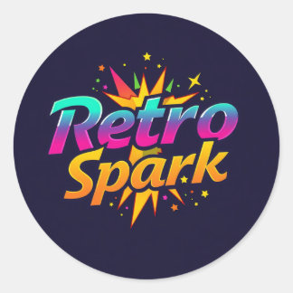 Adesivo Redondo "Retro Spark