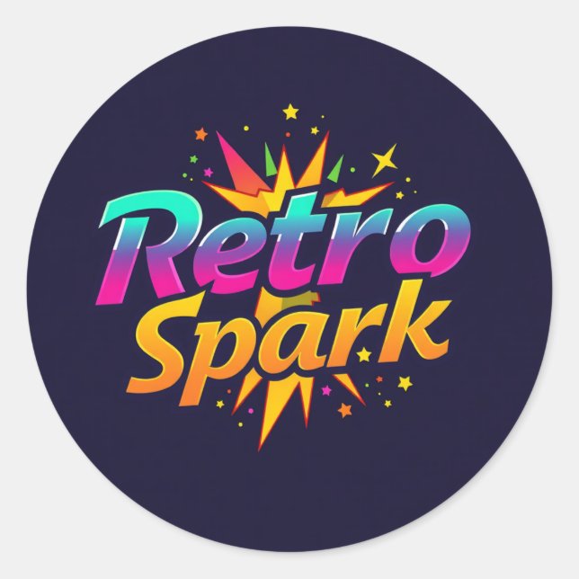 Adesivo Redondo "Retro Spark (Frente)