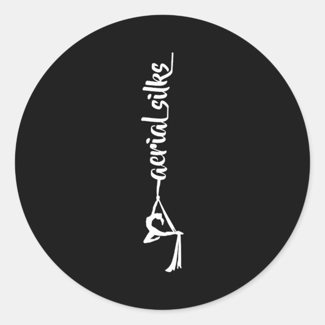 Adesivo Redondo Retro Srt Aerial Silks Quote Funny Basic  (Frente)