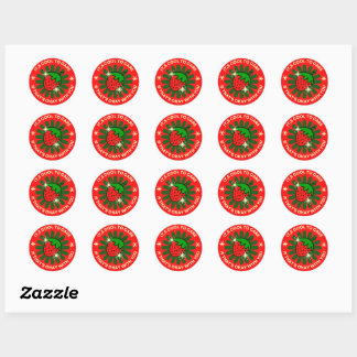 Adesivo Redondo Retro Strawberry Stickers & Decals