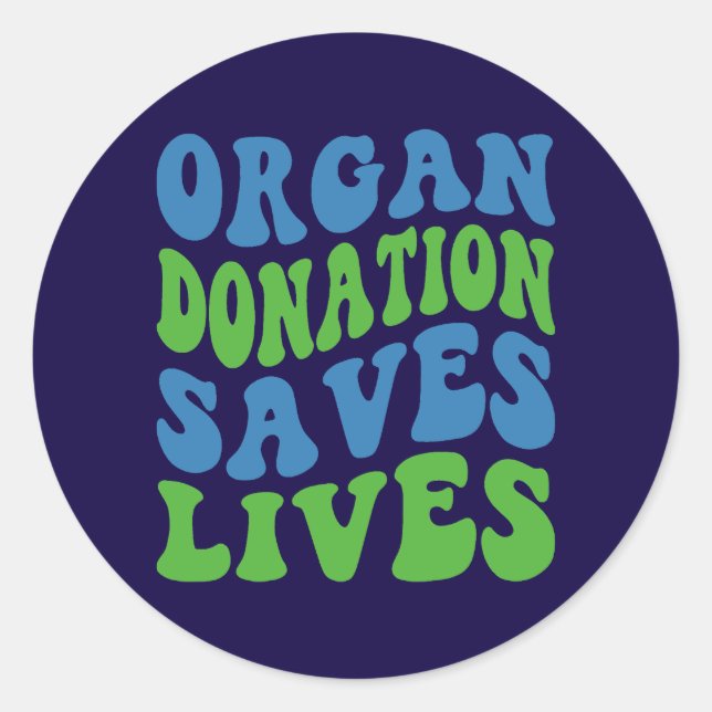 Adesivo Redondo Retro Style Organ Donation Saves Lives Sticker (Frente)