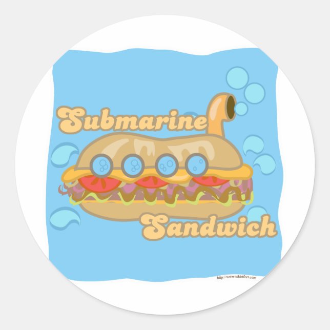 Adesivo Redondo Retro Sub Sandwich Também! (Frente)