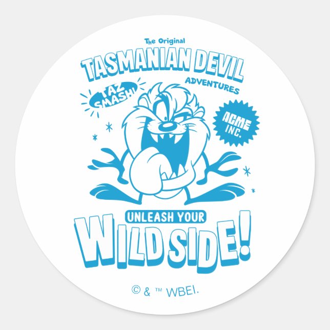 Adesivo Redondo Retro TAZ™ Sorrente (Frente)