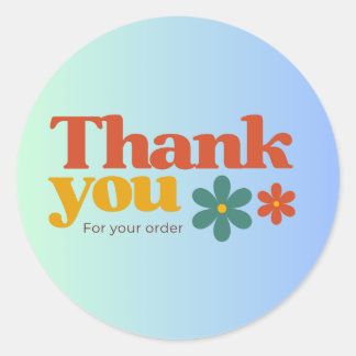 Adesivo Redondo Retro Thank You Sticker