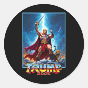 Adesivo Redondo Retro Trump 45 47 Presidente Estados Unidos