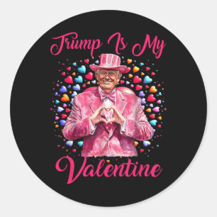 Adesivo Redondo Retro Trump É O Meu Namorados Trump Valentine Day