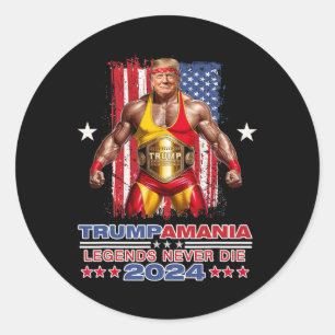 Adesivo Redondo Retro Trump Funny Luta Meme Trumpamania 2024