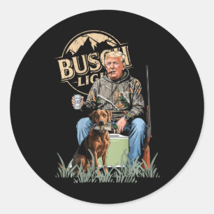 Adesivo Redondo Retro Trump Hunting Deer Funny Beer Bebendo Hunti