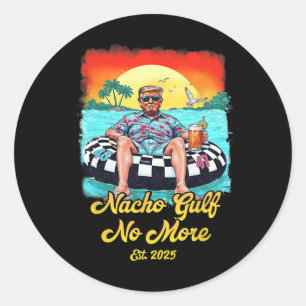 Adesivo Redondo Retro Trump Nacho Golfo Não Mais Golfo De Est 2025