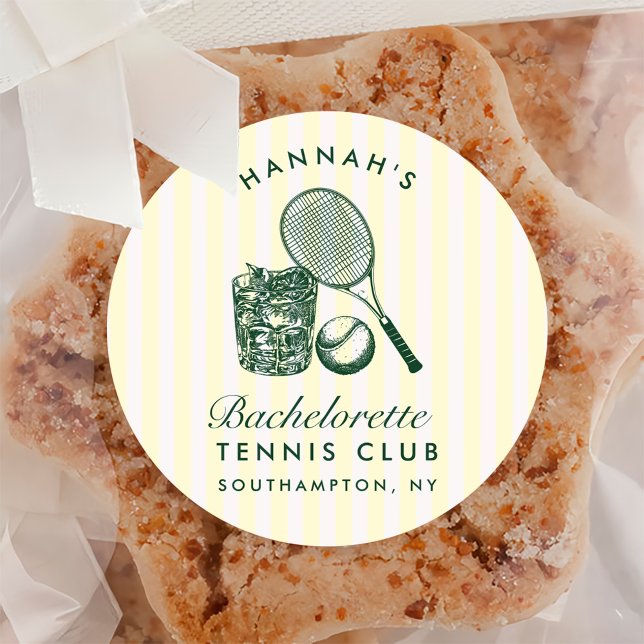 Adesivo Redondo Retro Verde Último Balanço Antes do Ringue de Téni (Criador carregado)