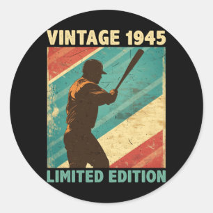 Adesivo Redondo Retro Vintage 1945 Baseball Lover Limited Edition
