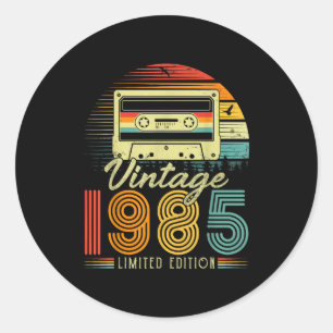 Adesivo Redondo Retro Vintage 1985 Edição Limitada 41 Anos Bi