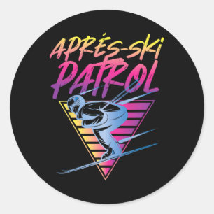 Adesivo Redondo Retro Vintage Anos 80 Apres Ski Patrol _1 