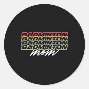 Adesivo Redondo Retro Vintage Anos 80 Mãe de Badminton Engraçado D