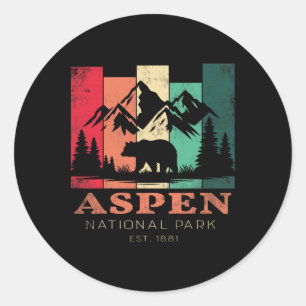 Adesivo Redondo Retro Vintage Aspen Colorado Lembrança Crianças Hi