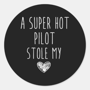 Adesivo Redondo Retro Vintage Engraçado Um Super Quente Piloto Rou