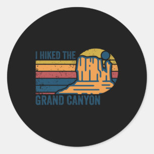 Adesivo Redondo Retro Vintage Eu Caminhei O Grand Canyon Caminhada