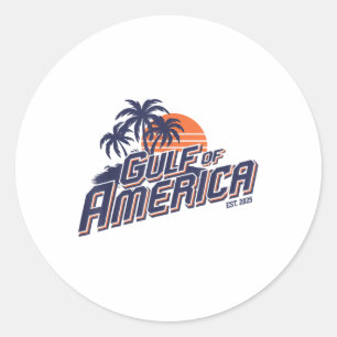 Adesivo Redondo Retro Vintage Golfo Da América Do Norte 2025 Ameri