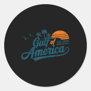 Adesivo Redondo Retro Vintage Golfo Da América Do Norte 2025 Ameri