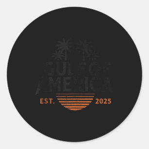 Adesivo Redondo Retro Vintage Golfo Da América Do Norte 2025 Ameri