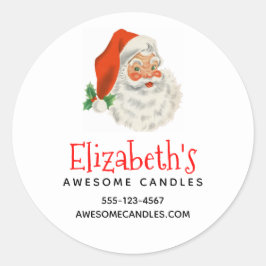 Adesivo Redondo Retro Vintage Jolly Papai Noel Natal Biz
