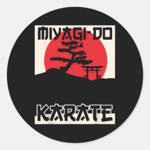 Adesivo Redondo Retro Vintage Miyagi do Karate Life Bonsai Tree Mã