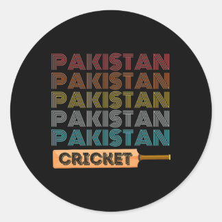 Adesivo Redondo Retro Vintage Pakistan Cricket 