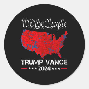 Adesivo Redondo Retro Vintage Trump Vance 2024 Nós, O Pessoas Elei