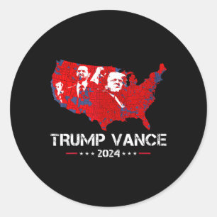 Adesivo Redondo Retro Vintage Trump Vance 2024 Nós, O Pessoas Elei