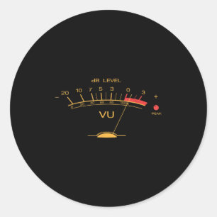 Adesivo Redondo Retro Vu Meter Vintage Audio Engenheiro Gravando M