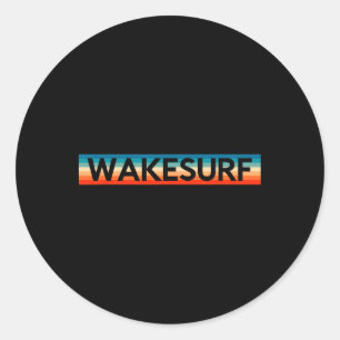 Adesivo Redondo Retro Wakesurf Wakeboard Wakeboarding Surfe Prátic