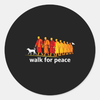 Adesivo Redondo Retro walk for peace 
