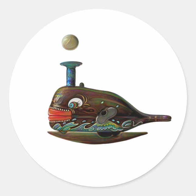 ADESIVO REDONDO RETRO WHALE T SHIRT (Frente)