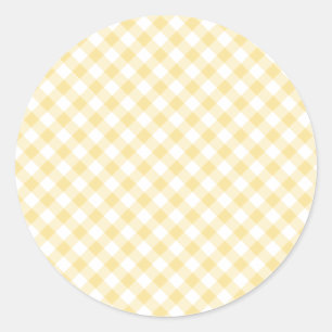 Adesivo Redondo Retro Xadrez Amarelo Canário