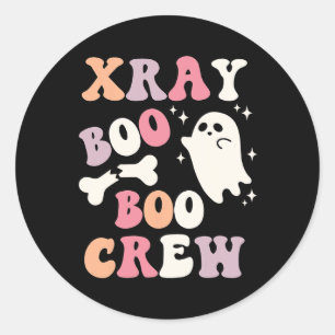 Adesivo Redondo Retro Xray Boo Boo Crew Ghost X-ray Technician Hal