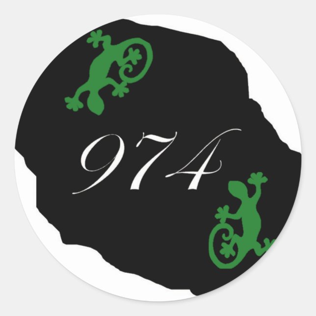 Adesivo Redondo Reunião 974 - margouillat (Frente)