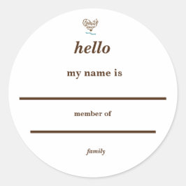 Adesivo Redondo reunião anual de eventos azul e marrom