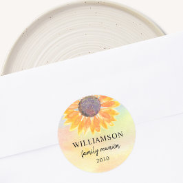 Adesivo Redondo Reunião Colorida da Família