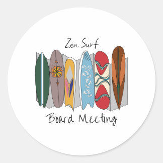 Adesivo Redondo Reunião da Zen Surf Board
